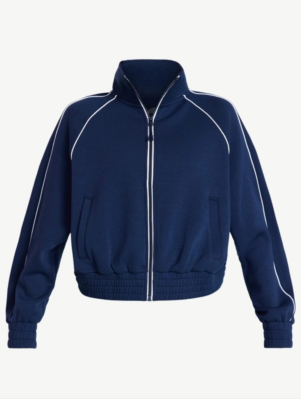 Avia Blue Cove Double Knit Jacket with White Trim - Picture 7 of 15